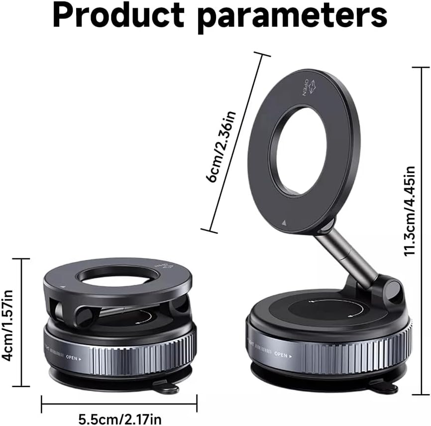 Elevate Your Hands-Free Experience with the Ultra-Strong Magnetic Phone Holder – 360° Adjustable & Foldable Design for Seamless Use in Cars, Gyms, and Beyond – Compatible with i Phone & Android Devices (Sleek Black) – Dependable Stability and Style for Active Lifestyles