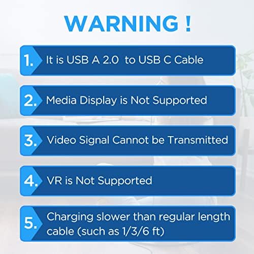 etguuds 20 ft USB C Cable – Long Nylon Braided Charger for Fast Data Transfer & Charging – USB-A 2.0 to Type C Compatibility for Samsung Galaxy Note, LG, Moto, Pixel, Switch & More – Durable Connection for Home & Office Use