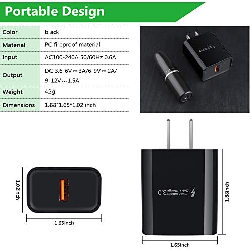 Samsung 18 W Quick Charge 3.0 USB Wall Charger – High-Speed 3 A Power Adapter for Galaxy S24, S23, S22, S21, S20, S10, S9, S8, Z Flip Series, and A-Line Devices – Ultimate Portability and Enhanced Safety Features for On-the-Go Charging