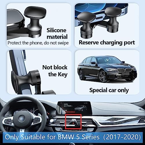 BMW 5 Series Car Phone Holder Mount (2017-2023) – Ultimate Smartphone Bracket for M5, 525 i, 530 i, 540 i, M550 i, 530 e x Drive – Hands-Free Navigation & Sleek Interior Upgrade with Secure Adjustable Design – Effortless Installation & Durable Construction for Safe Driving