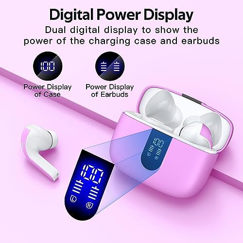 TAGRY True Wireless Bluetooth Earbuds – 60 Hours Playback with LED Battery Display, IPX5 Waterproof, Wireless Charging Case – Perfect for Sports, TV, Smartphones, and Laptops – Superior Sound Quality and Comfort for Active Lifestyles