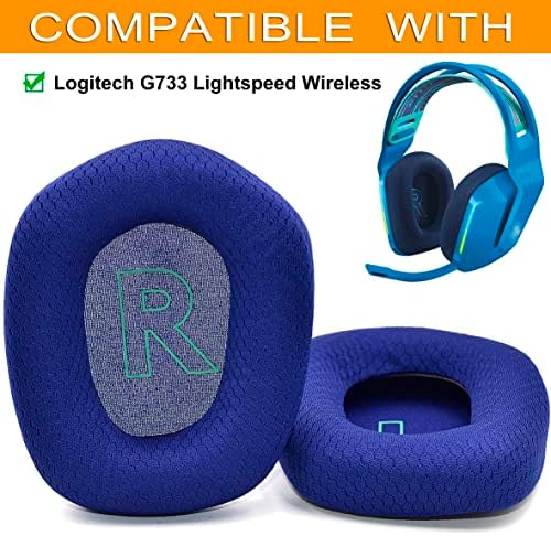 Upgrade Your Logitech G733 Gaming Headset with Defean Replacement Ear Cushions – Comfort-Enhanced Noise Isolation Foam & Breathable Mesh Fabric, Gray Earpads for Superior Audio Experience and Long-lasting Durability