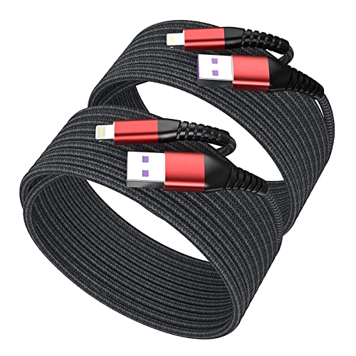 MFi Certified 16 ft Lightning Cable – 2 Pack Extra Long i Phone Charger for Ultimate Charging Flexibility, Fast Data Transfer, Durable Braided Design, Compatible with i Phone 12/11/11 Pro/11 Max/X/XS/XR/XS Max/8/7/6/5 S/SE and i Pad Mini/Air – Enhanced Performance in Blue