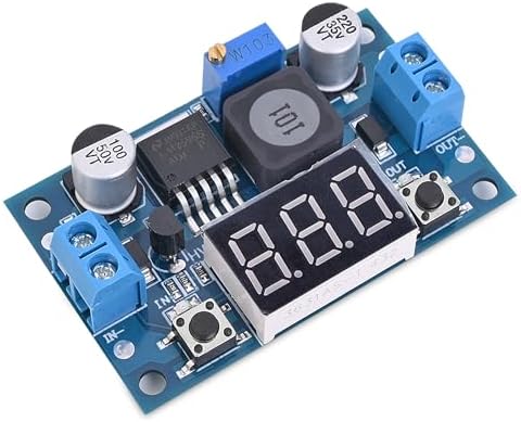 Versatile LM2596 Adjustable Buck Converter Module with Integrated LED Voltmeter – High-Efficiency DC-DC Power Supply for Precise Voltage Regulation from 4 V to 40 V, Outputs from 1.25 V to 37 V – Bulk Set of 6 for Enhanced Project Flexibility and Convenience