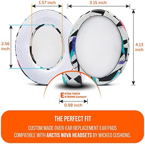 Upgrade Your Arctis Nova Experience with WC Freeze Cooling Gel Earpads – Optimal Comfort and Enhanced Sound Isolation for Pro Wired, Nova 7, 5, 4, 3, 1 Headsets – Designed by Wicked Cushions | Black | Superior Hybrid Fabric Technology for Long Gaming Sessions