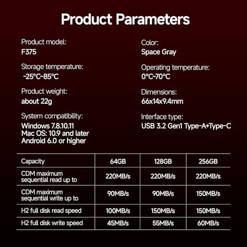Ultra-Fast 256 GB USB Flash Drive – Dual Interface USB A & Type-C 2-in-1 Memory Stick for Effortless Data Transfer and Storage, Perfect for Laptops and Mobile Devices – F375 High-Speed Solution for Seamless Backups and File Sharing