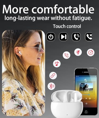 Revolutionary Bluetooth 5.3 Wireless Earbuds with Hi-Fi Stereo Sound, Advanced Noise Cancelling Mic, IPX7 Waterproof Rating, and All-Day Battery Life – Perfect for Music Lovers and Professionals on i Phone & Android Devices
