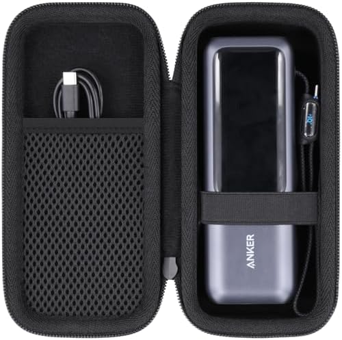 Durable Hard Travel Case for Anker 25,000 m Ah Power Bank A1695 – Shockproof & Water-Resistant Storage Solution with Accessory Organizer – Perfect for Travel and Home Use – Secure Fit for Anker 165 W Charger – Compact Design with Convenient Wrist Strap for Effortless Portability