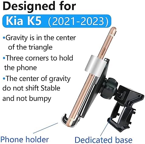Kia K5 2021-2024 Car Phone Holder: Ultimate Gravity Slide-in Cradle for Secure Smartphone Navigation and Charging – Premium Air Vent Mount for LXS, GT-Line, EX, GT, and LX Models – Elevate Driving with 360-Degree Rotation and Hands-Free Convenience