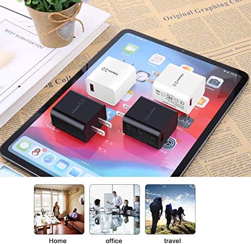 Ultra-Fast Charging 3.0 Wall Adapter – 18 W USB Power Block for Quick Device Recharge | 4-Pack Compatible with i Phone 16/15/14 Pro Max, Galaxy S23/S22, A03 s – Compact and Travel-Friendly Design for Enhanced Efficiency and Versatility