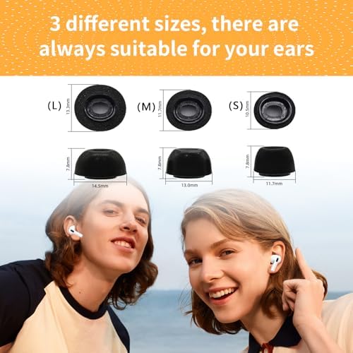 Ultimate Comfort Memory Foam Ear Tips for Apple Air Pods Pro 1 & 2 | Enhanced Noise Isolation & Secure Fit | 3 Large Pairs for Immersive Audio Experience | Perfect Replacement Earbud Accessories