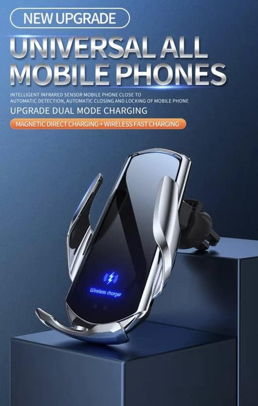 Revolutionize Your Commute with HITech Pro 15 W Qi Fast Car Wireless Charger Holder – Magnetic Air Vent Mount with Dual-Port Adapter for Effortless Charging of i Phone & Samsung Smartphones – Premium Performance and Ultimate Compatibility