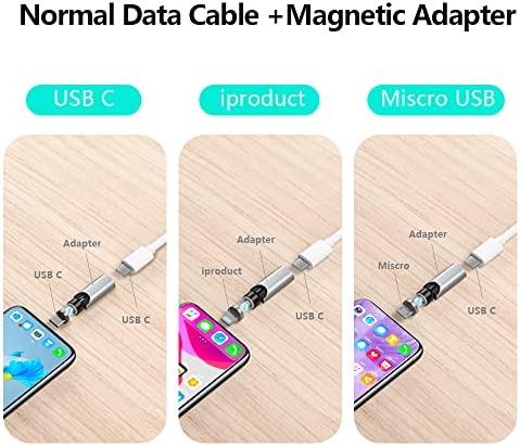 Revolutionize Your Charging with 540° Rotate Magnetic Charging Cables – 6.6 ft, 3-Pack, Universal Compatibility for USB Type C & Micro USB Devices, Fast Charging & 480 Mbps Data Transfer for Effortless Connectivity