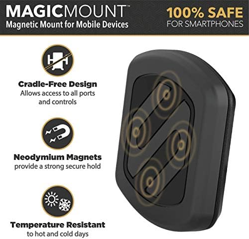 Scosche MXDM Ultra-Strong Magnetic Car Phone Holder – Secure Dashboard Mount for i Phone, Samsung & All Smartphones – Effortless Hands-Free Navigation & Enhanced Driving Safety with Durable Metal Plate