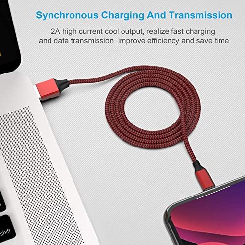Apple MFi Certified 6 Pack Nylon Braided Lightning Cables – Fast Charging in Stylish Pastel Colors, Versatile Lengths (3 FT, 6 FT, 10 FT) for i Phone 14 Pro, 13 Mini, 12, 11 Pro Max, XR, XS, 8, 7, Plus, 6 S – Enhanced Durability & Quick Data Transfer