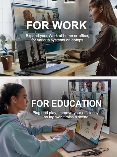 Revolutionize Your Connectivity with the Hiearcool 8-in-1 USB C Hub Ethernet – High-Speed 4 K@60 Hz HDMI, Dual USB 3.0 Ports & Gigabit Ethernet for Mac Book Pro/Air, i Pad, Dell, and Lenovo – Streamline Your Workspace with Effortless Multitasking and Enhanced Compatibility – Ultimate Portable Adapter for Professionals on the Go