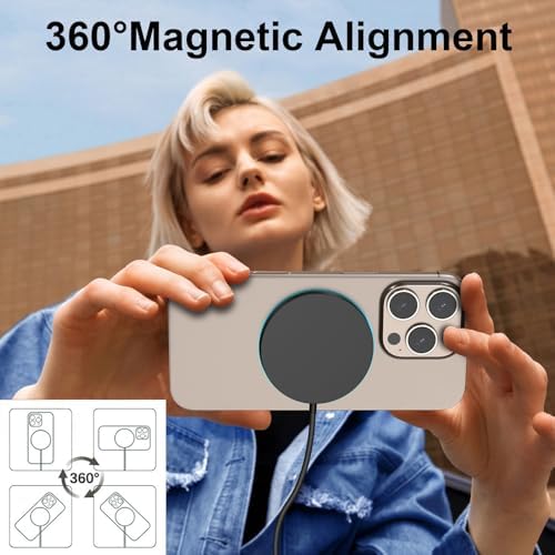 Enhance Your Charging Experience with the Premium 15 W Mag Safe Wireless Charger – LCD Display, Magnetic Fast Charging Pad for i Phone 12-16 Series, Sleek Glass Design, USB-C Port, Perfect for On-the-Go Power Solutions