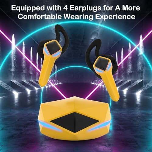 Elevate Your Audio Experience with LEEPENK F3 Wireless Earbuds – Dual Pack of Ergonomic Bluetooth Earbuds with 45 ms Ultra-Low Latency for Gaming, Intuitive Touch Controls for Hassle-Free Operation, and Eye-Catching Breathing Light Design – Ideal for Effortless Transitions Between Gaming Battles and Music Enjoyment