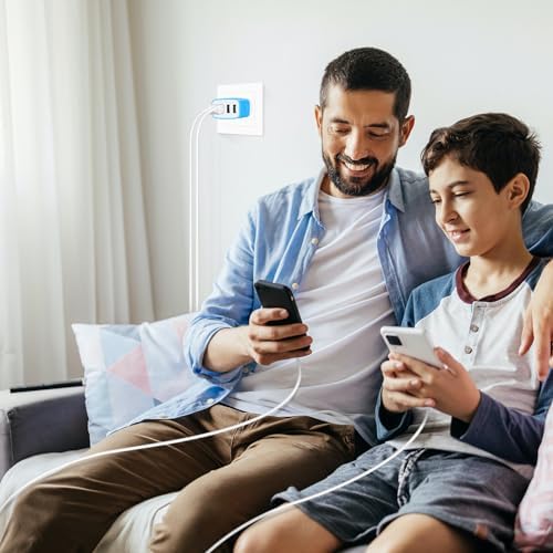 Dual USB Wall Charger 2-Pack – Rapid Charge Block for i Phone, Samsung Galaxy & Google Pixel – Universal Compatibility Power Adapter for Home, Office, and Travel – Fast Charging Technology with Compact Design – Reliable Multi Plug Outlet Solution for All Your Devices
