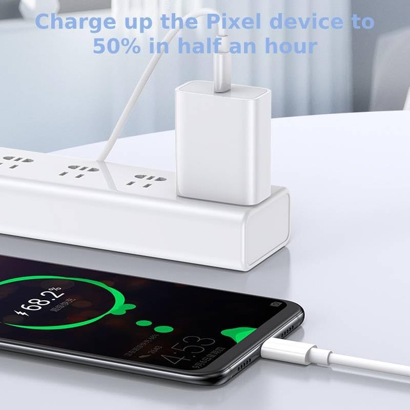 Rapid 30 W Dual Pack Fast Charger for Google Pixel Series – Overheating Protection, 6.6 ft USB-C Wall Charger for Pixel 9, 8, 7 Models – Efficient, Safe Charging for Home and Travel