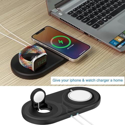 SOKUSIN Stand for Apple Watch and iPhone – 2 in 1 Charging Stand Holder Dock for iPhone iWatch Mag Safe Charger Compatible with All Apple Watch 10 9 8 Series & iPhone 16 15 14 13/AirPods Magnetic Case – Enhanced Compatibility and Speed