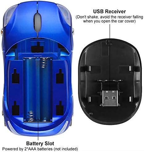 Sporty Pink Wireless Car-Shaped Optical Mouse – Portable 1600 DPI Mini Wireless Mice with USB Receiver for Laptop & Desktop – Ergonomic Design for Travel & Home Use – Unique Gift Idea for Tech Lovers