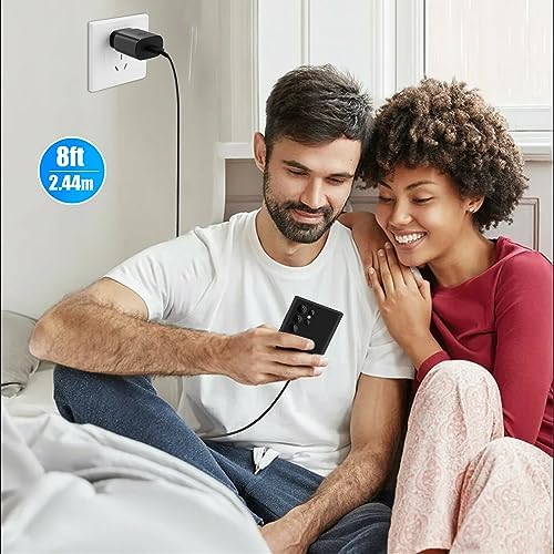 Elevate Your Charging Experience: 25 W USB C Fast Charge Block with 10 Ft Type C Cable for Samsung Galaxy S21-S24 & Note 20 – Optimal Power Delivery for Home and Travel – Exceptional Speed, Enhanced Safety Features, and Ultimate Compatibility for Android Devices