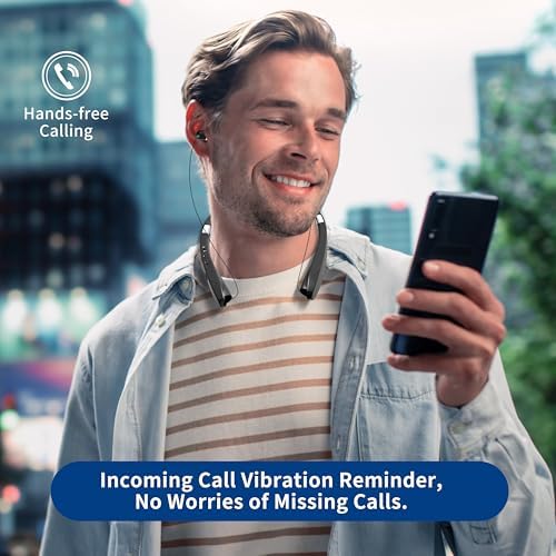 Premium Foldable Bluetooth Headphones – Wireless Neckband Headset with Retractable Earbuds, Noise Cancelling Technology for Sports & Exercise (Gold) – Ultimate Comfort and Seamless Connectivity with Stylish Carrying Case