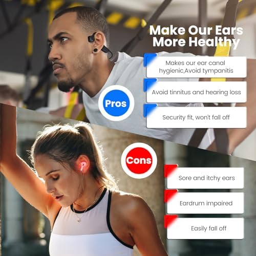 Ultra-Lightweight Bone Conduction Bluetooth Headphones – Waterproof Open-Ear Design for Enhanced Awareness and Comfort – Ideal for Sports, Workouts, and Hands-Free Calls with Crystal Clear Audio – Multi-Device Connectivity and Durable Performance for Active Lifestyles