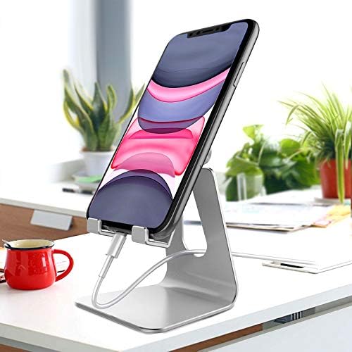 CreaDream Adjustable Cell Phone Stand, Phone Stand, Cradle, Dock, Holder, Aluminum Desktop Stand Compatible with Phone 13 12 Pro Max Charging, Accessories Desk, All Mobile Phones, Sierra Blue – Enhanced Compatibility and Speed