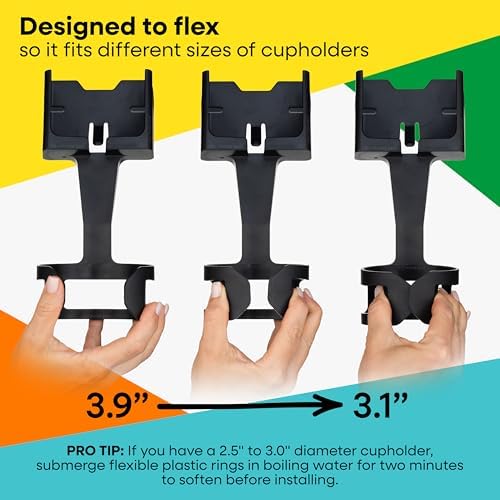 Universal Cup Holder Phone Mount for Cars & Trucks – Hands-Free Convenience, Fits All Phone Sizes & Cases, Made in USA, 2-Pack Black – Ideal for Navigation and Charging Access