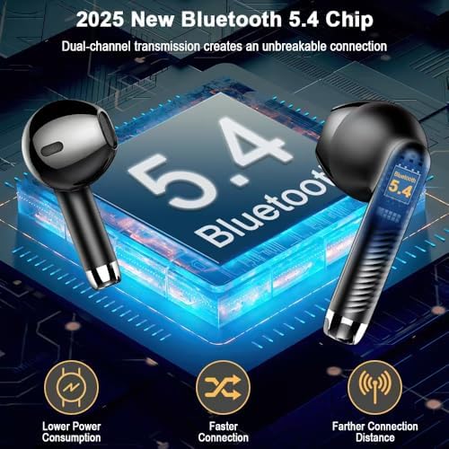 Premium Bluetooth 5.4 Wireless Earbuds with Advanced ENC Noise Cancellation – 30 Hours of Playtime & IP7 Waterproof Design, Delivering Rich 3 D Bass Sound – LED Charging Case Included – Sleek Pearlwhite Finish for Stylish Comfort & Universal Compatibility with Android & i OS Devices