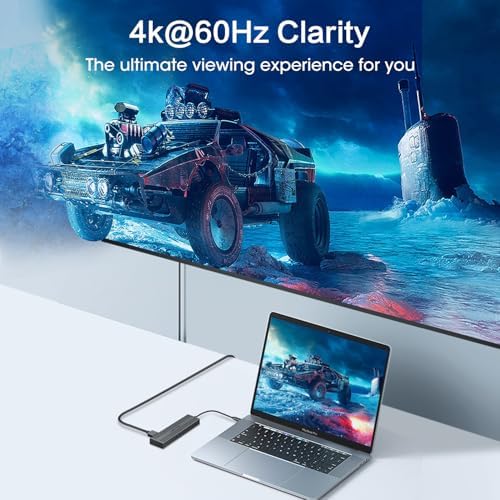 Upgrade Your Digital Workspace with the Smart Q 4-in-1 USB-C Hub – Premium 4 K HDMI Adapter Featuring 3 Lightning-Fast USB 3.0 Ports for Seamless Data Transfer and Crystal-Clear Visuals – Perfect for Mac Book, Dell XPS, and Chromebook Users on the Move