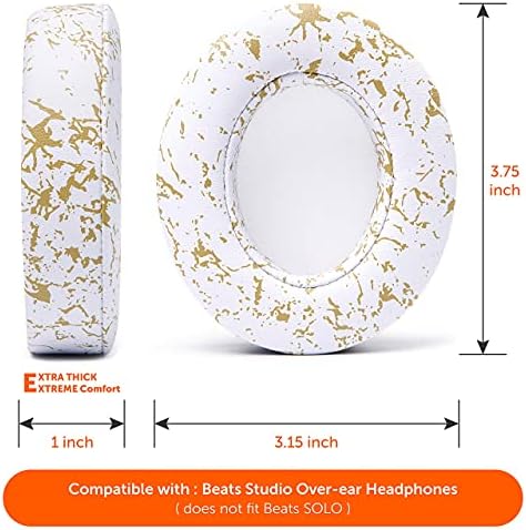 Upgrade Your Audio Experience with WC Wicked Cushions Replacement Ear Pads for Beats Studio 2 & 3 – Retro 90’s White | Luxurious PU Leather & Enhanced Foam for Optimal Sound Isolation | Perfectly Fits B0501 & B0500 Models | Not Compatible with Beats Solo | Enhanced Adhesive for Maximum Durability and Longevity