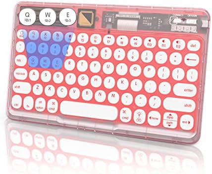 Ultra-Slim Universal Wireless Bluetooth Keyboard for i Pad, i Phone & Tablets – Multi-Device, Backlit Mini Design with 7-Color Options, Rechargeable & Portable for On-the-Go Efficiency