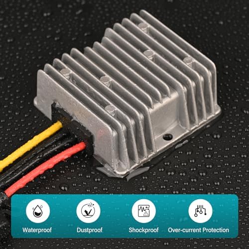 High-Performance Waterproof 30 A DC Buck Converter – Reliable 24 V to 12 V Voltage Regulator with Integrated Fuse for Safe Power Management in Automotive and LED Applications