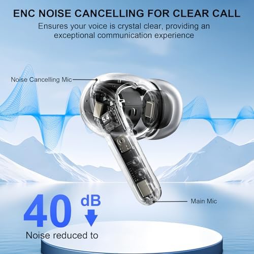 Revolutionary Bluetooth 5.4 Wireless Earbuds – Immersive Deep Bass Audio, 48-Hour Extended Playtime, Superior ENC Noise Cancellation – IP7 Waterproof In-Ear Headphones with Four Microphones for Exceptional Call Clarity – Ideal for Active Lifestyles and Everyday Use