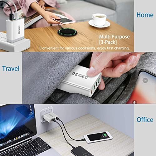 Ultra-Fast 4-Port USB Wall Charger – Multi-Device Power Adapter with Quick Charge 3.0 Technology for i Phone 16 Series, Samsung Galaxy S25/S24, Google Pixel 7 – Compact, Efficient & Safe Charging Solution for Home and Travel