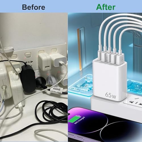Ultimate European USB C Charger 6.6 A Duo Pack – High-Speed 20 W PD & QC 3.0 Fast Charging Multi-Port Adapter with 2 USB-C and 3 USB-A Ports, Perfect for i Phone 16/15/14/13/12/11 Pro Max, XS, XR, X, SE, 8 Plus & Samsung Devices – Travel-Friendly Plug-in Solution for Efficient Power Delivery and Enhanced Device Compatibility