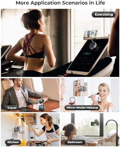 Vacuum Magnetic Phone Holder Stand [89+LBS Strongest Suction & 24*N55 Ultra Magnetic] 360° Adjustable Car Phone Mount for MagSafe Suction Cup, Compatible with Car/Gym/Mirror for iPhone 16 15 – Enhanced Compatibility and Speed