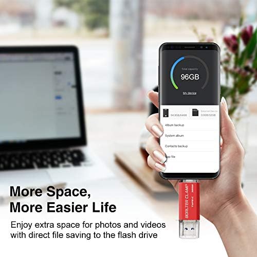 High-Speed 512 GB Dual Port USB 3.0 Type C Flash Drive – Versatile OTG Memory Stick for Android Smartphones & PCs, Compatible with Samsung Galaxy S10/S9/S8/Note 9, LG, Google Pixel – Compact & Stylish Red Design for Effortless File Transfers