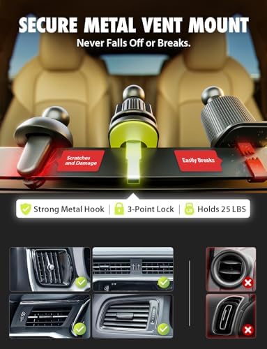 Bracketron Magnetic Car Mount for Cell Phone, MagAlign Max Car Vent Phone Mount【Strongest Magnetic+ Suction】, Vent Phone Mount for Car for iPhone 16 Pro Max 15 14 13 12 – MagSafe Car Accessories – Enhanced Compatibility and Speed
