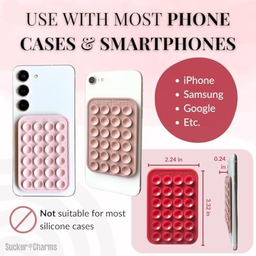Lavender Fizz Silicone Phone Mount – Versatile Hands-Free Suction Holder for i Phone & Android – Ideal Tik Tok Filming & Video Call Accessory – Secure, Removable Grip for Effortless Mobile Use – Stylish & Functional Design for On-the-Go Convenience