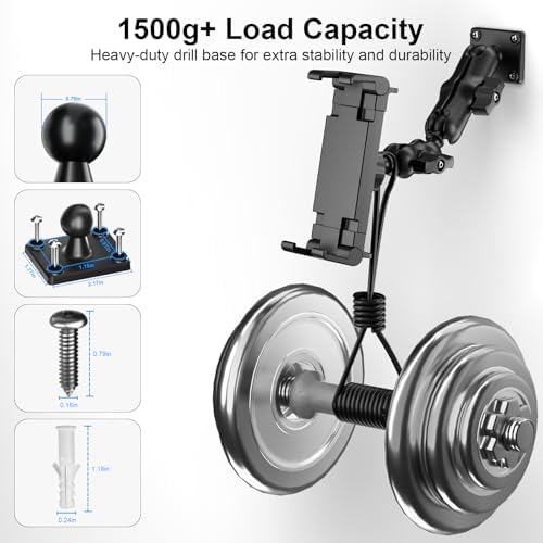 Ultimate Heavy-Duty Tablet Mount for Trucks – Adjustable 2-Stage Drill Base Holder for i Pad & Galaxy Tab (5.1-15.6” Devices) – Secure, Versatile, and 360-Degree Rotatable for Enhanced On-the-Go Visibility and Safety