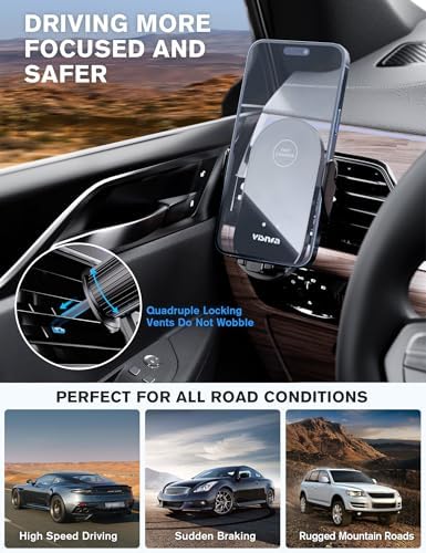 15 W Fast Wireless Car Charger with Auto-Clamping Technology – 3-in-1 Versatile Phone Mount for i Phone 15/14/13/12 & Galaxy S23/S22/S21/S10+ – Efficient Dashboard, Vent, and Windshield Holder in Stylish Black for Ultimate Smartphone Compatibility and Convenience