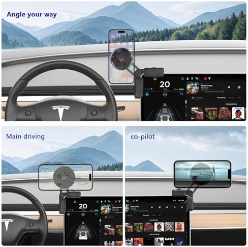 Experience Unmatched Convenience with the Topfit Tesla Wireless Charging Phone Mount – Magnetic Holder for Model Y (Juniper) & Model 3 (Highland), Perfectly Engineered for Seamless Smartphone Access and Rapid Charging. Elevate Your Drive with Effortless Installation and a Sleek Design That Complements Your Tesla’s Aesthetic While Ensuring a Secure Grip on Your Device. Enjoy Hands-Free Navigation and Calls, Enhanced Safety, and Eliminate Cord Clutter with this Durable, High-Quality Accessory. Ideal for Tech-Savvy Tesla Owners Seeking Functionality and Style in One Innovative Solution.