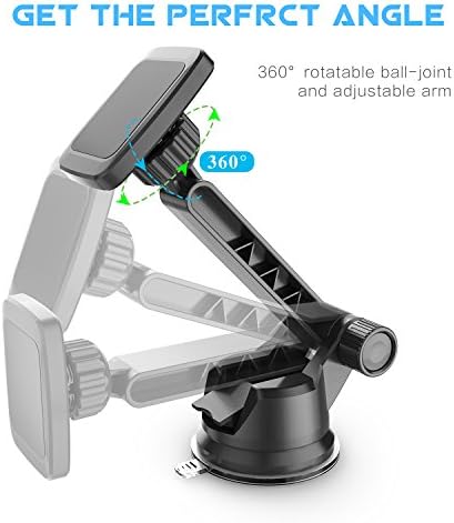 Wix Gear Universal Magnetic Dashboard & Windshield Mount – Adjustable Long Arm Phone Holder for Safe Hands-Free Driving, Enhanced Stability with New Rectangle Head Design, Compatible with All Smartphones & Tablets