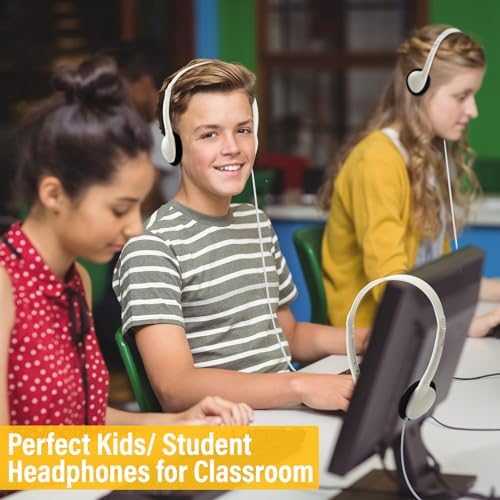 Transform Your Classroom Audio with Konohan 30 Pack Kids Headphones – Adjustable Wired Headset for Enhanced Learning, Lightweight Comfort, and Durable Design for All Ages – Perfect for Educational Use with 3.5 mm Jack Compatibility