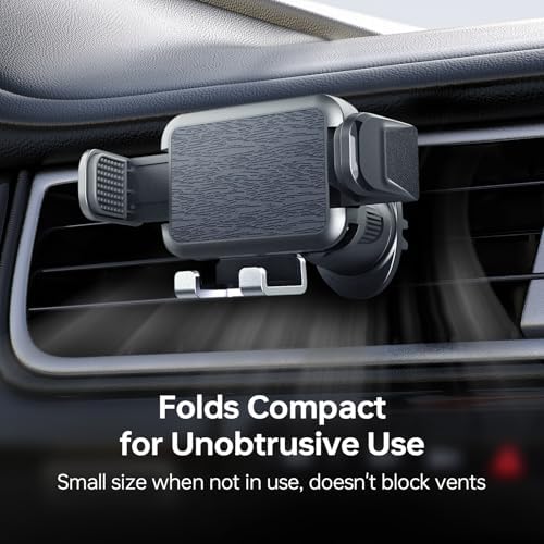 Car Phone Holder – Secure Air Vent Cell Phone Car Mount with Metal Hook Clip, 360° Rotation, One-Hand Operation Universal Automobile Cradle for iPhone, Android, and All Smartphone（938001） – Enhanced Compatibility and Speed