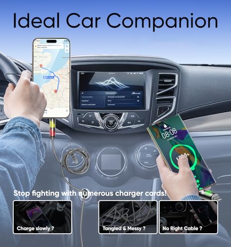 MAGIC JOHN 240W 4 in 1 Charging Cable, 4FT USB C to Lightning Cable [MFi Certified], Multi Chargers for All Devices, Chubby USB A/C to C/Lightning with Light for iPhone/MacBook/iPad/Samsung/Switch 2 – Enhanced Compatibility and Speed